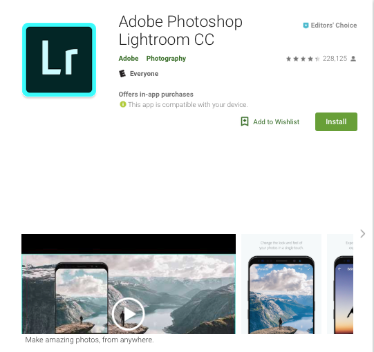 Adobe Lightroom for android