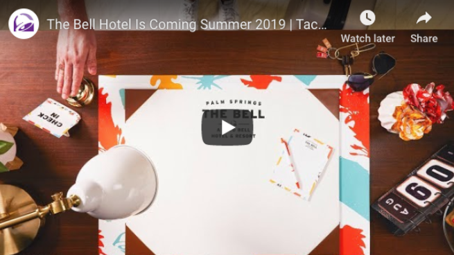Image of Taco Bell Video Campaign, The Bell Hotel is Coming Summer 2019
